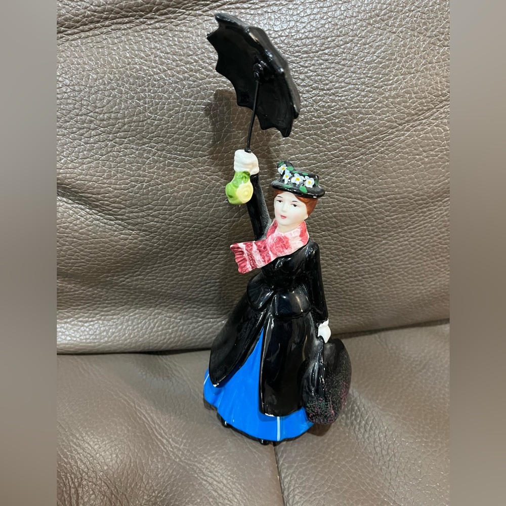 Mary Poppins Figurine with Black and Blue Accents